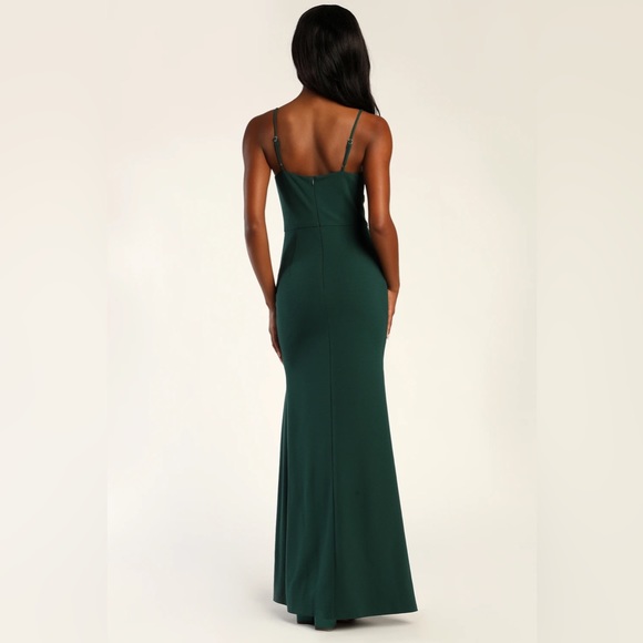 Lulus Chic Contender Emerald Green Notch Neck Maxi Dress - worn once! - Picture 3 of 6